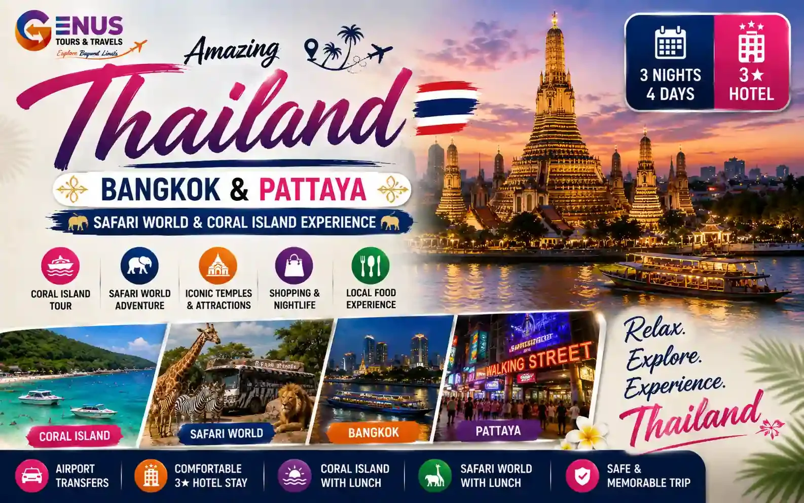 Bangkok & Pattaya (Safari & Coral) — Best Thailand Vacation Package