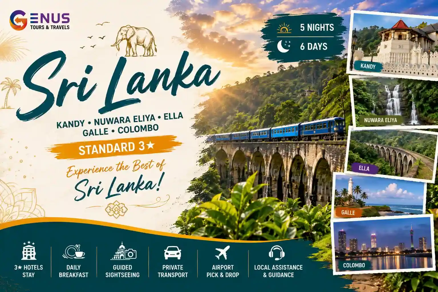 Kandy, Nuwara Eliya, Ella, Galle, & Colombo - Standard 3* — Best Sri Lanka Vacation Package