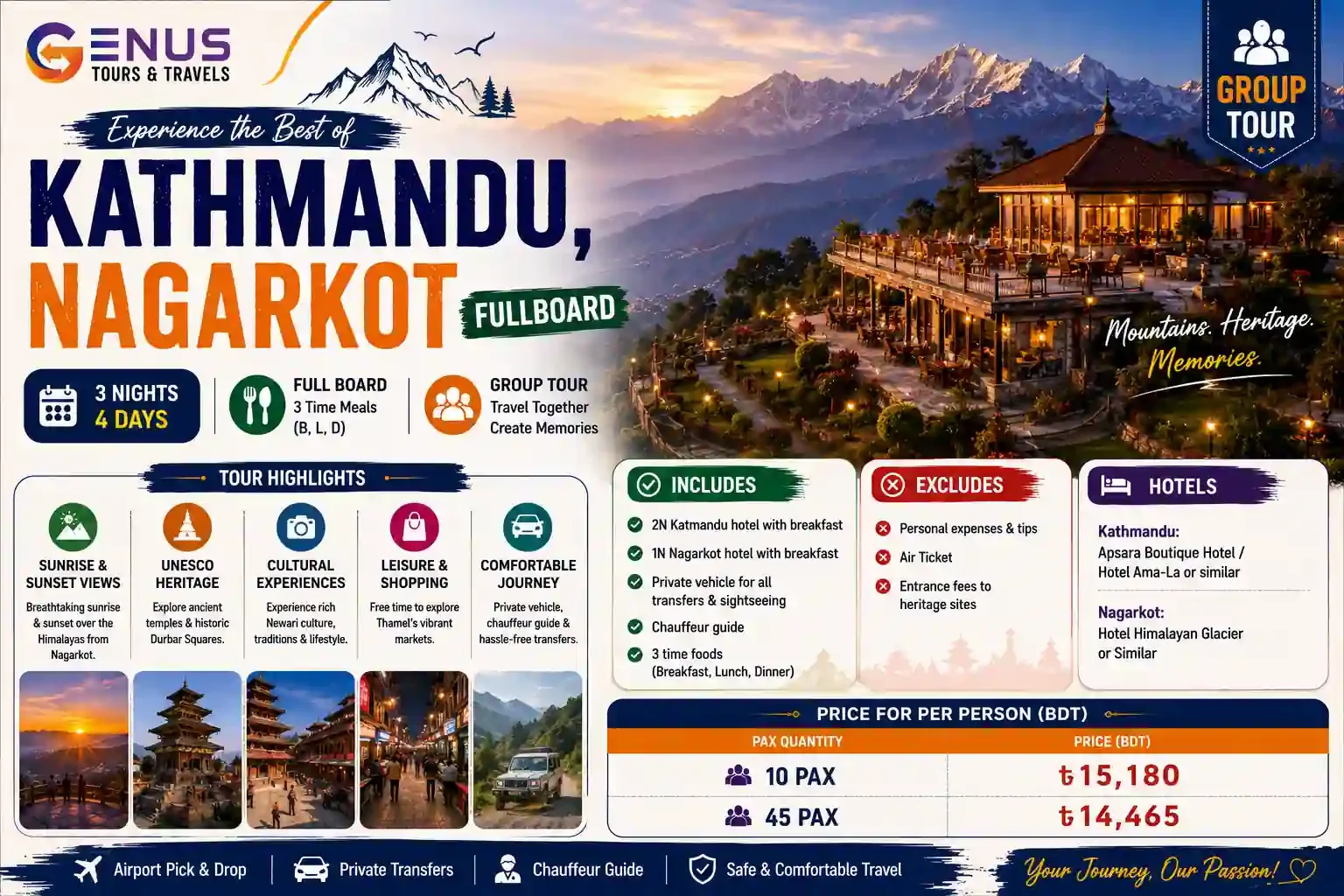 Kathmandu, Nagarkot FullBoard — Best Nepal Vacation Package