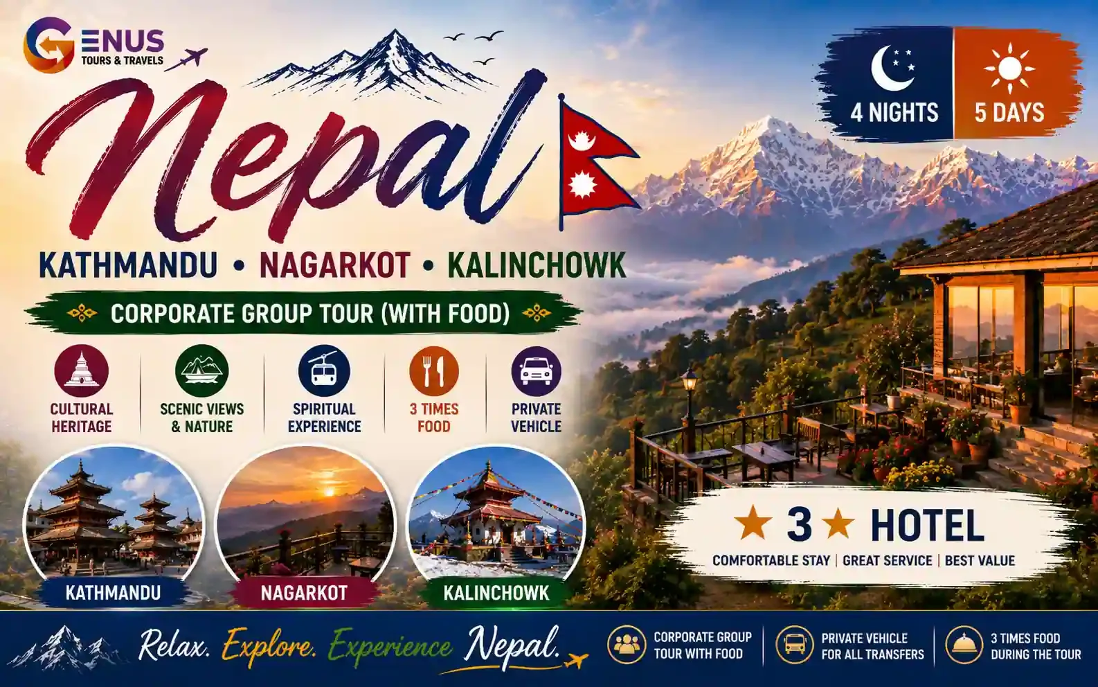 Kathmandu, Nagarkot & Kalinchowk Tour (3*) — Best Nepal Vacation Package
