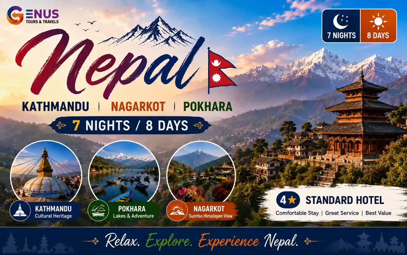 Kathmandu, Nagarkot, Pokhara — Best Nepal Vacation Package