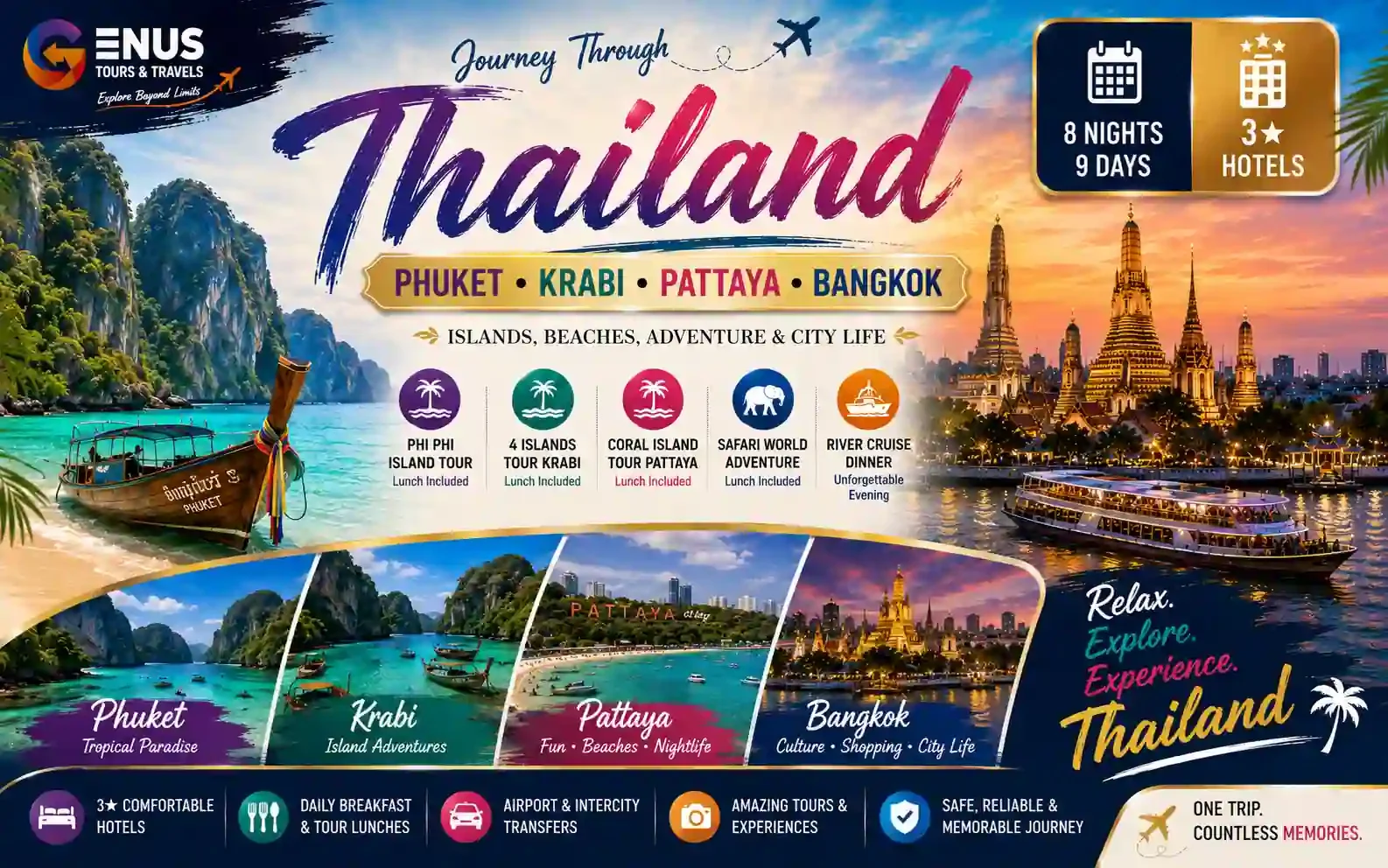 Phuket, Krabi, Pattaya, Bangkok — Best Thailand Vacation Package